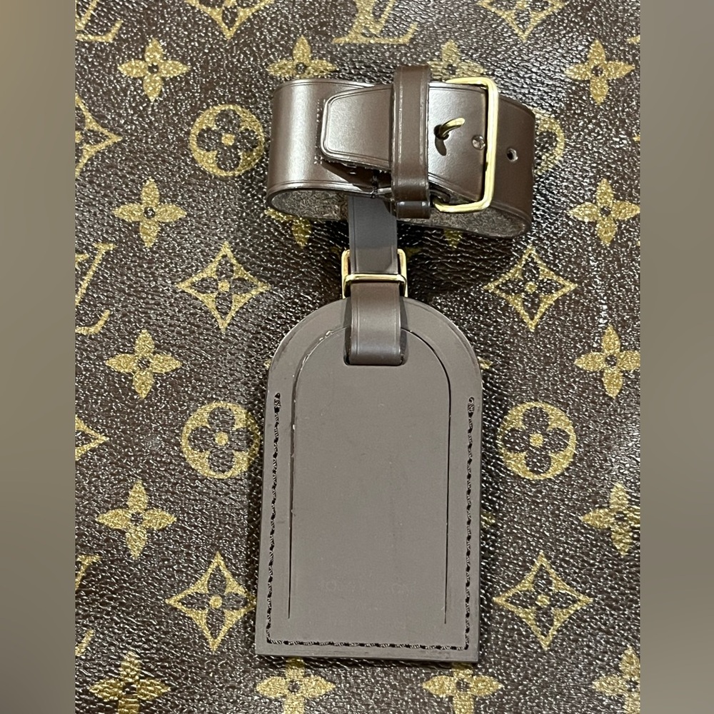 Louis Vuitton Dark Brown Leather Luggage Tag